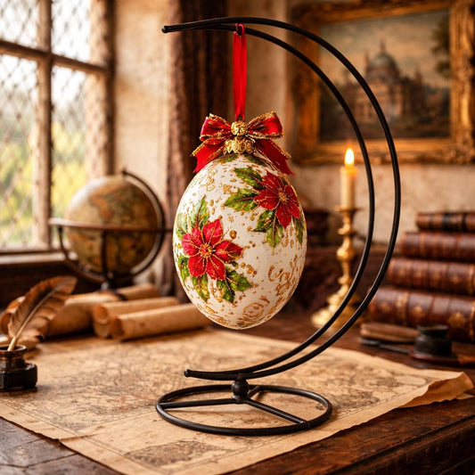 Double Curve Crescent Black Metal Ornament Display Stand 9.25 Inches