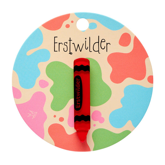 Crayon Simplified Mini Brooch - Red