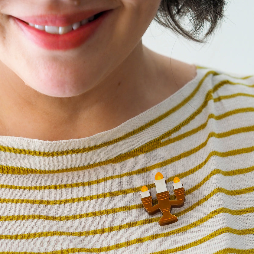 Candelabra Simplified Mini Brooch by Erstwilder