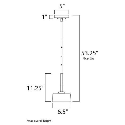 Elle 7"W 1-Light Xenon Mini Pendant Light Fixture Polished Chrome Finish by Maxim