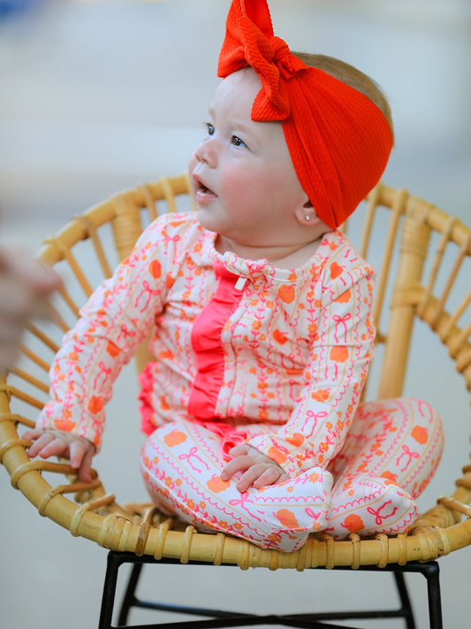 Halloween Thanksgiving Pumpkin Bow Baby Sleeper