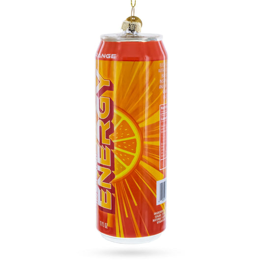 Energy Drink Can Glass Christmas Ornament