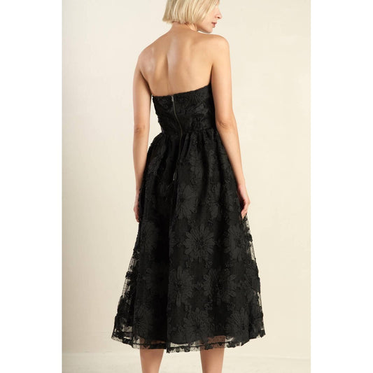 CONFIDENCE GAME LACE MIDI DRESS