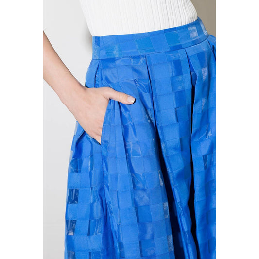 LIVE FOR US BLUE ORGANZA MIDI SKIRT