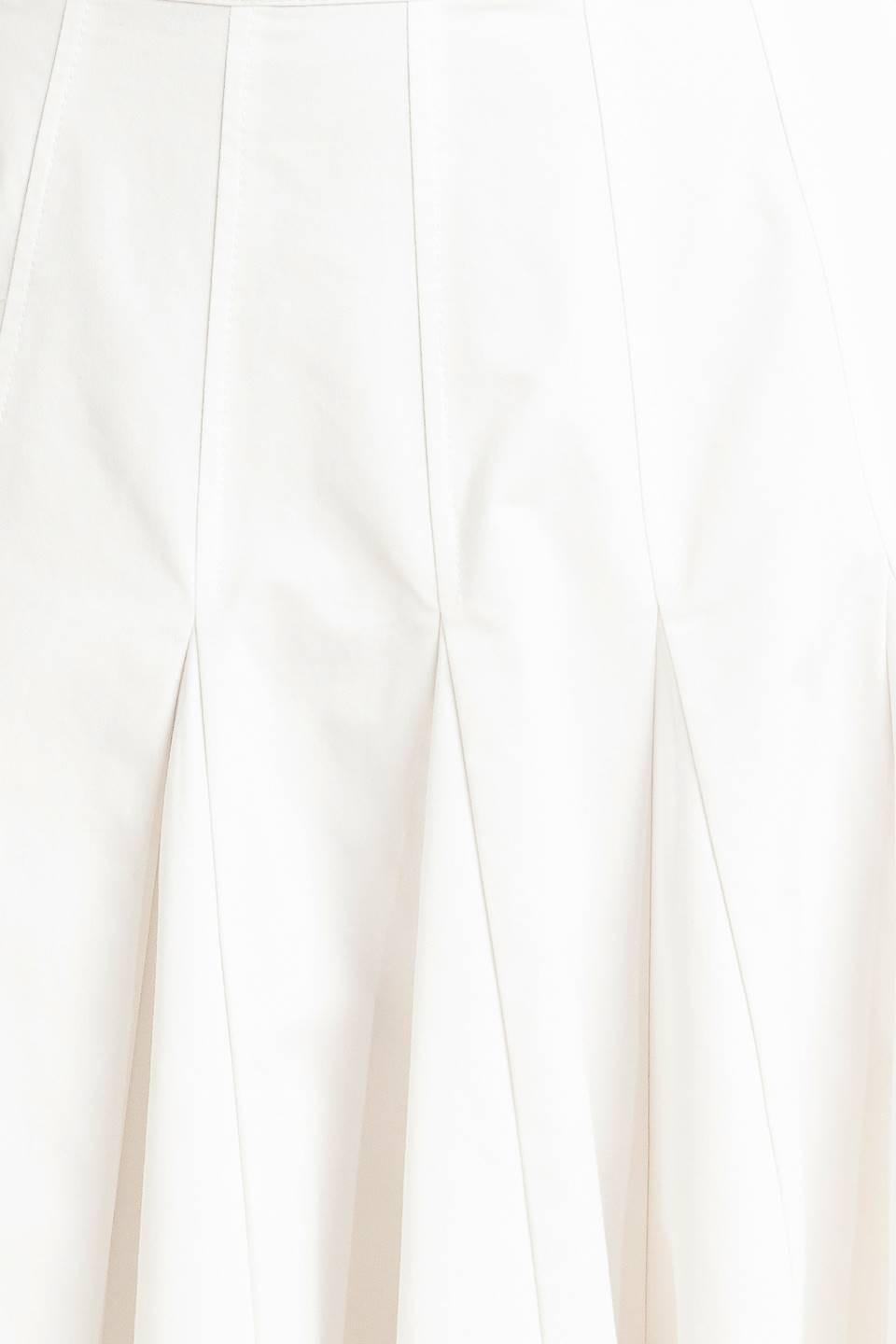 PALE FRAME WHITE WOVEN CIRCLE SKIRT