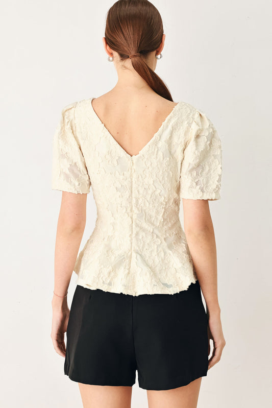 a woman in a white shirt