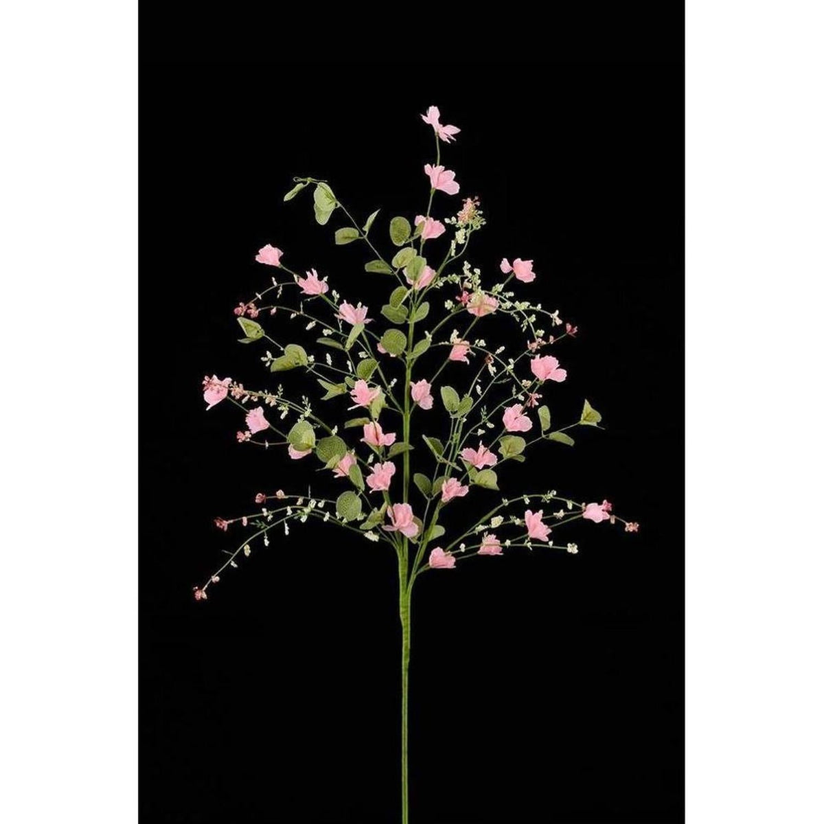 Fabric Flower Eucalyptus Spray: Pink