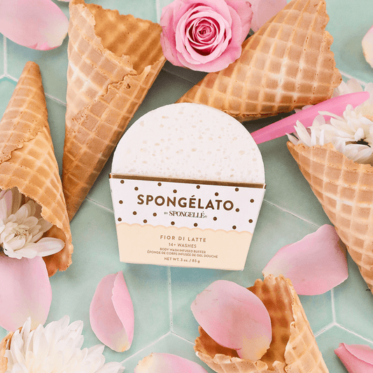 a group of ice cream cones and flowers