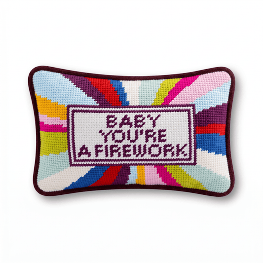 Firework Mini Needlepoint Pillow