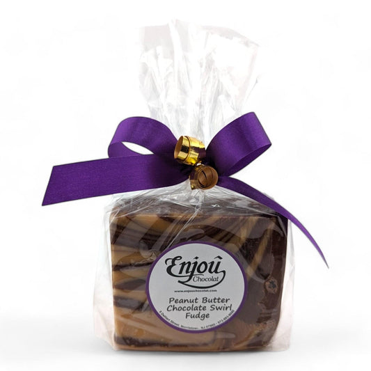 a bag of chocolate fudge