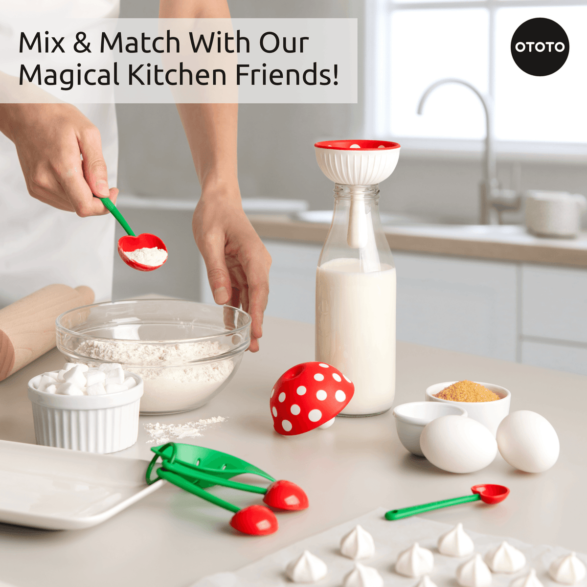 a person mixing ingredients on a table