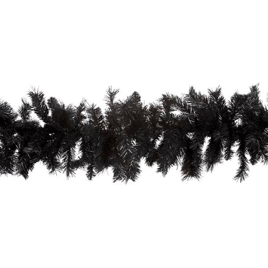 9' x 10" Artificial Christmas Garland - Black