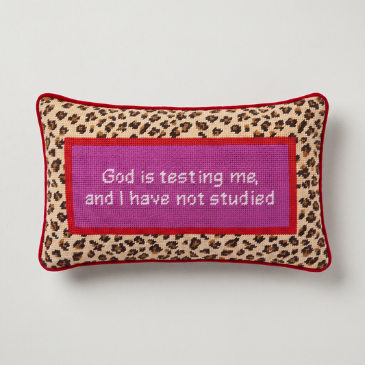 God Testing Me Needlepoint Pillow