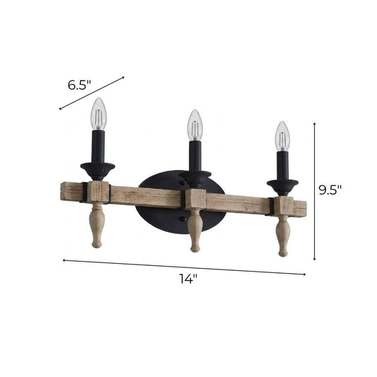 Glenwood 21"W 3-Light Aged Bronze and Distressed Oak Finish Bathroom Vanity Light Fixture