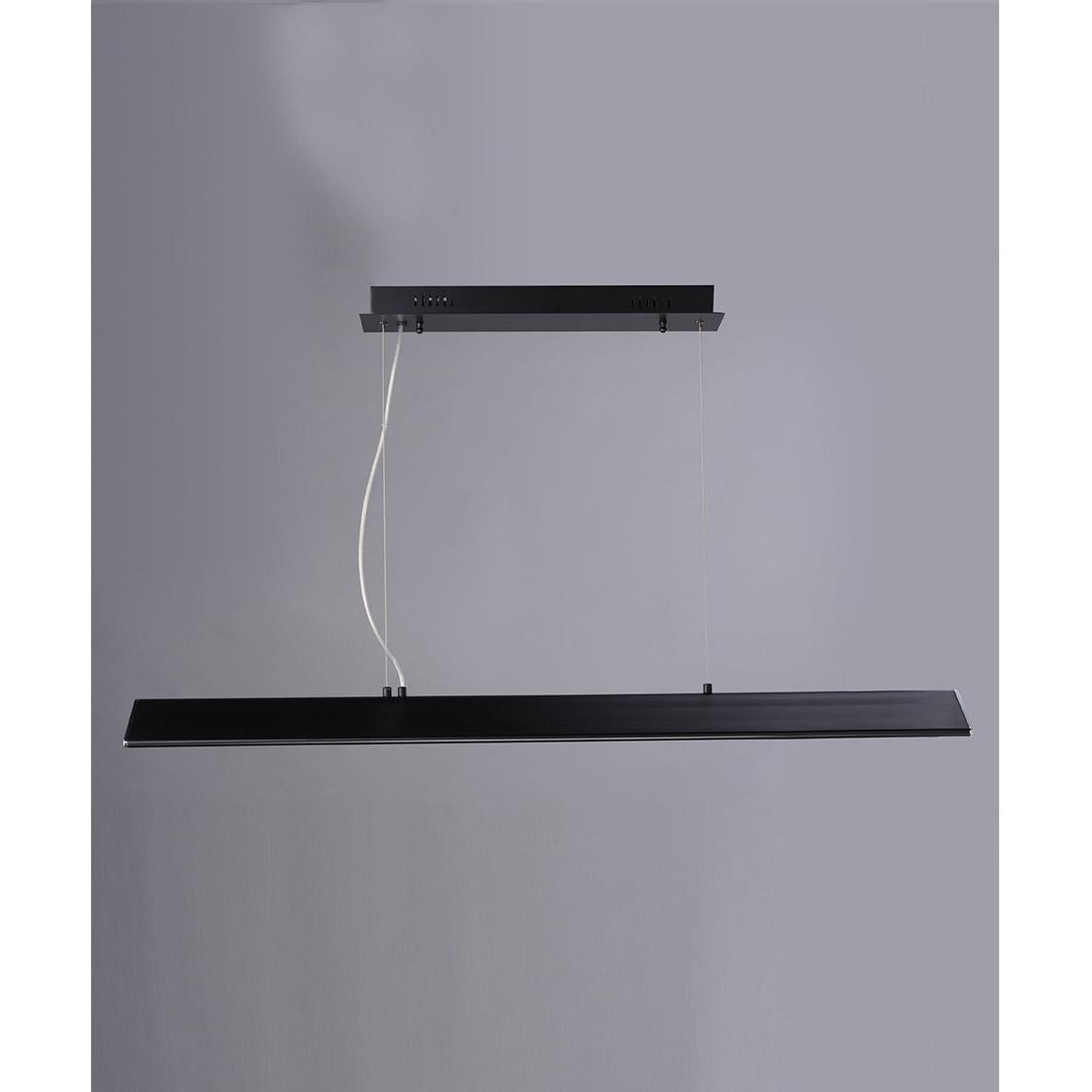 Glider 46"L 1-Light LED Island Light Light Fixture Black and Polished Chrome Finish by ET2