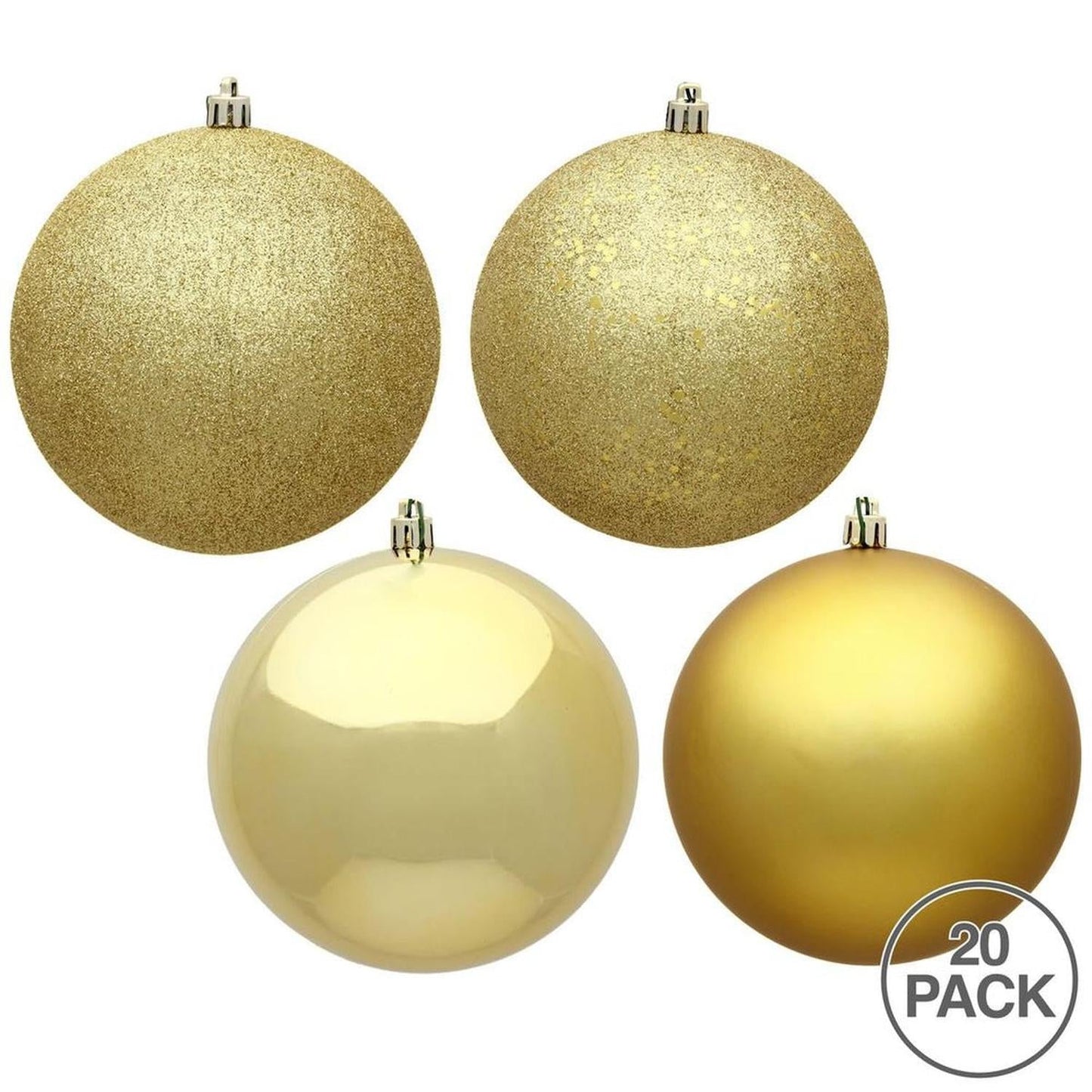Gold 4-Finish Ball Ornament Assortment (Set of 20)