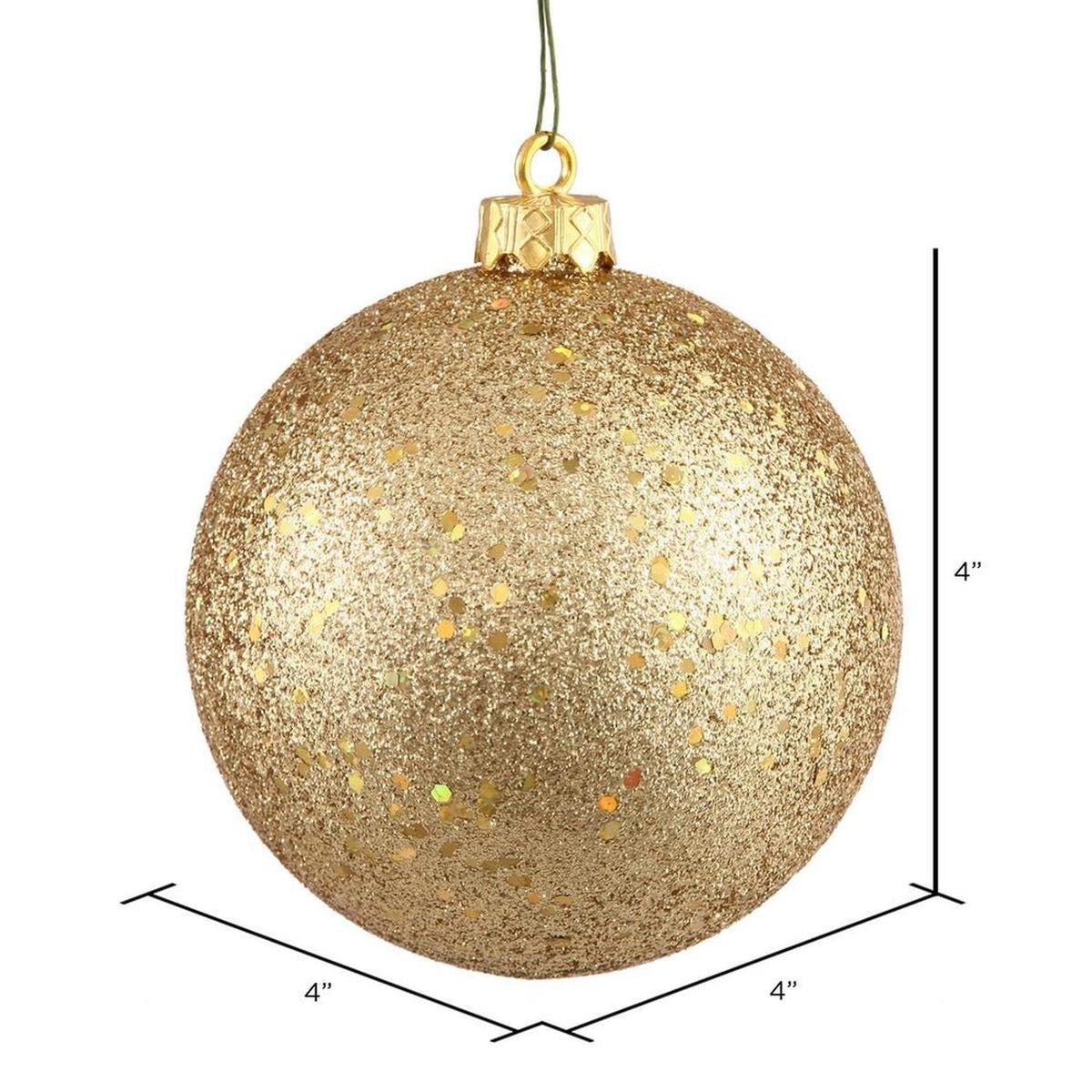 Gold Sequin Ball Christmas Ornaments (6 pack)