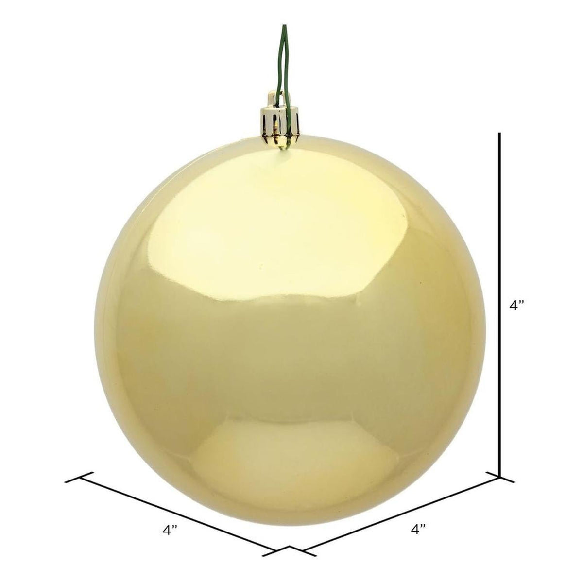 Gold Shiny Ball Christmas Ornaments (6 pack)