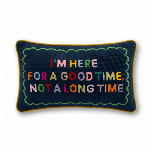 Good Time Needlepoint Pillow