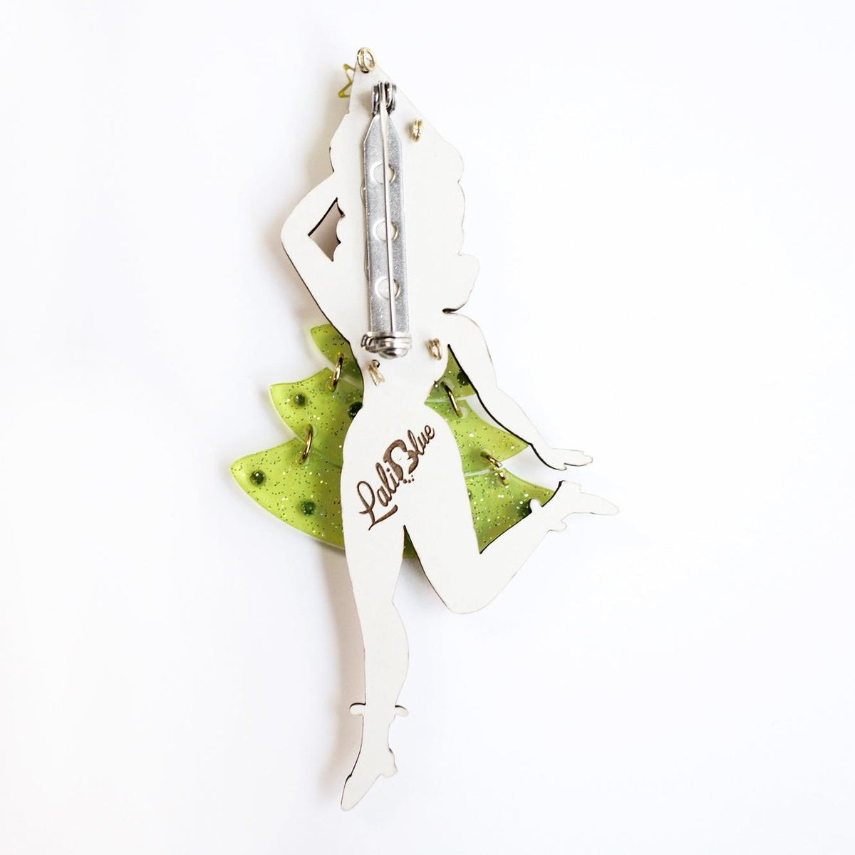 Grinchy Girl Christmas Brooch by Laliblue – Retro Kitschy Statement Brooch for Collectors