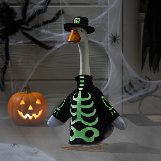 Halloween Glow-in-the-Dark Skeleton Porch Goose Outfit