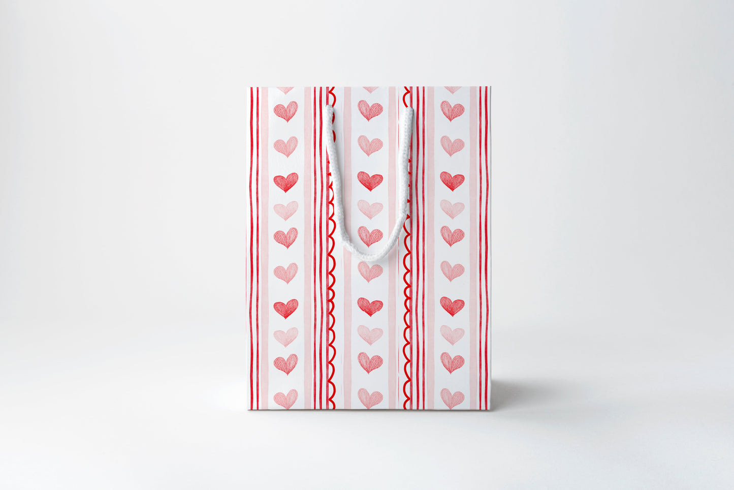 Hearts & Stripes Gift Bag | Luxury Gift Bag by JOSIL Paperie