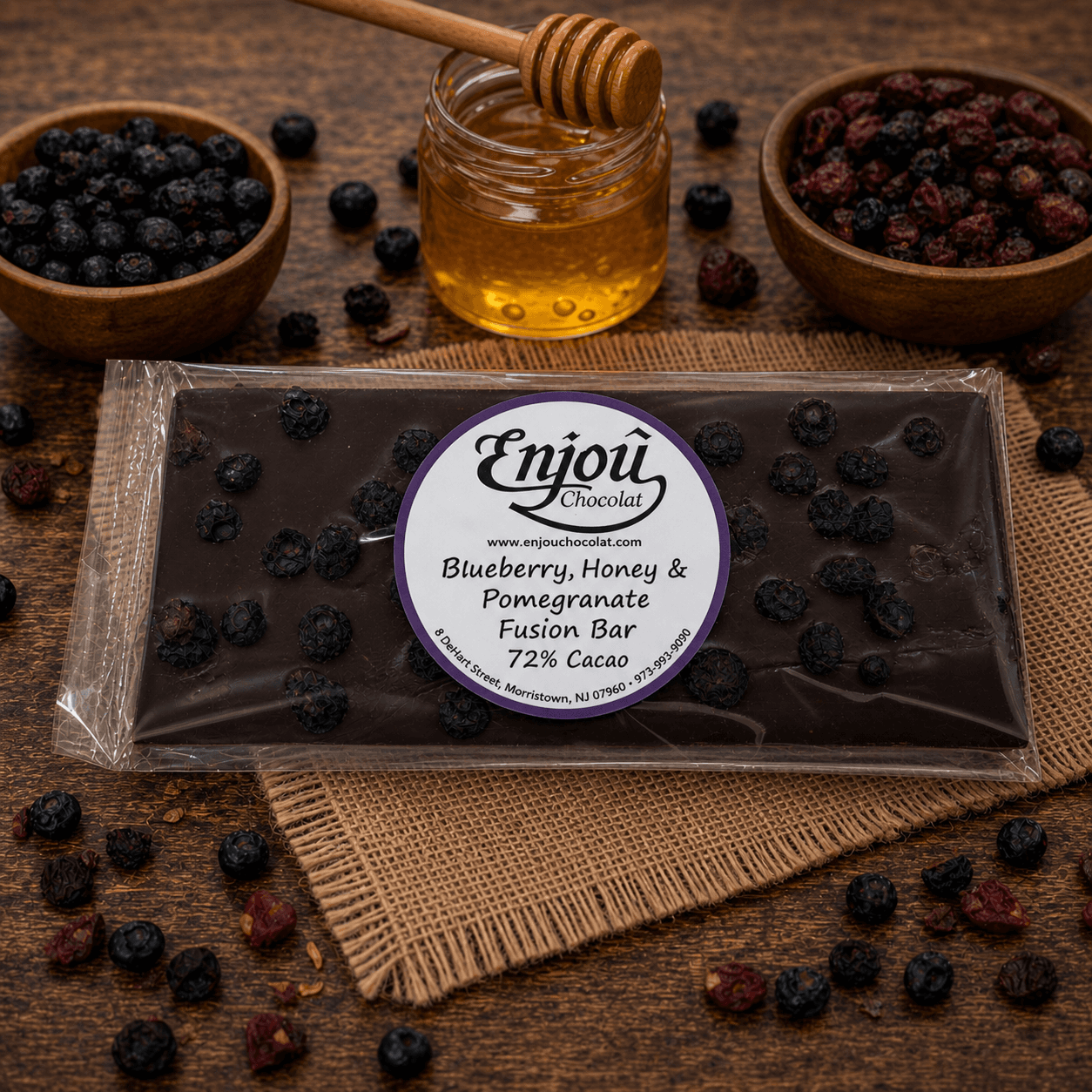 High Cocoa Blueberry, Honey & Pomegranate Fusion Bar
