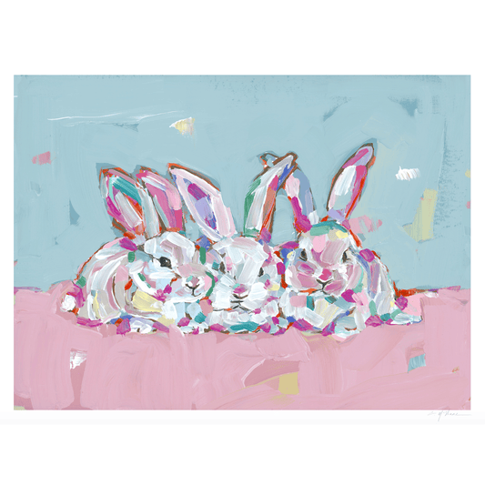 Hip Hap Hop Bunnies Fine Art Print