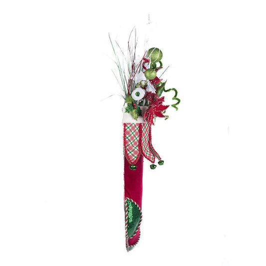 Holly Woods Stocking With Floral Wall Piece by Katherine's Collection