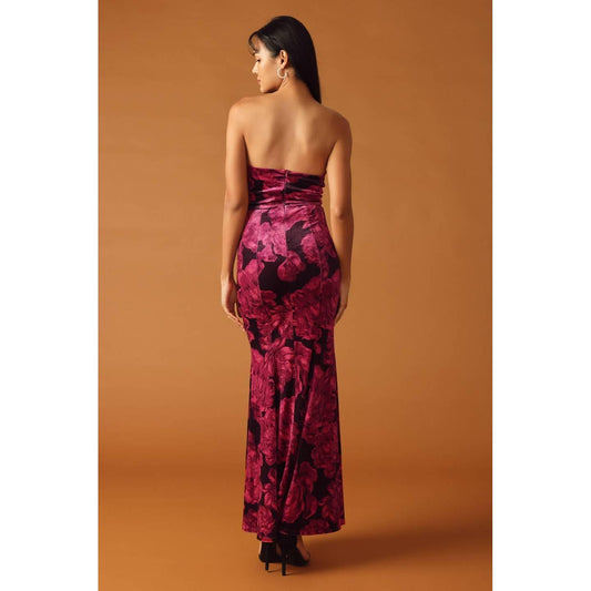 FALLING INTO PLACE VELVET MAXI DRESS