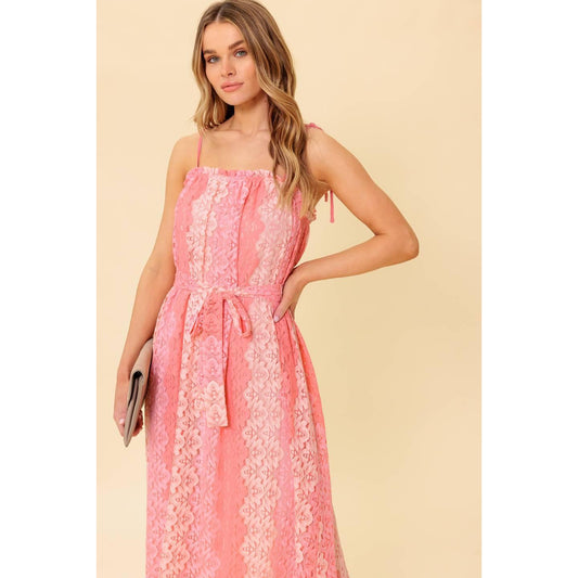 TAILOR MADE FOR YOU WOVEN LACE MIDI DRESS