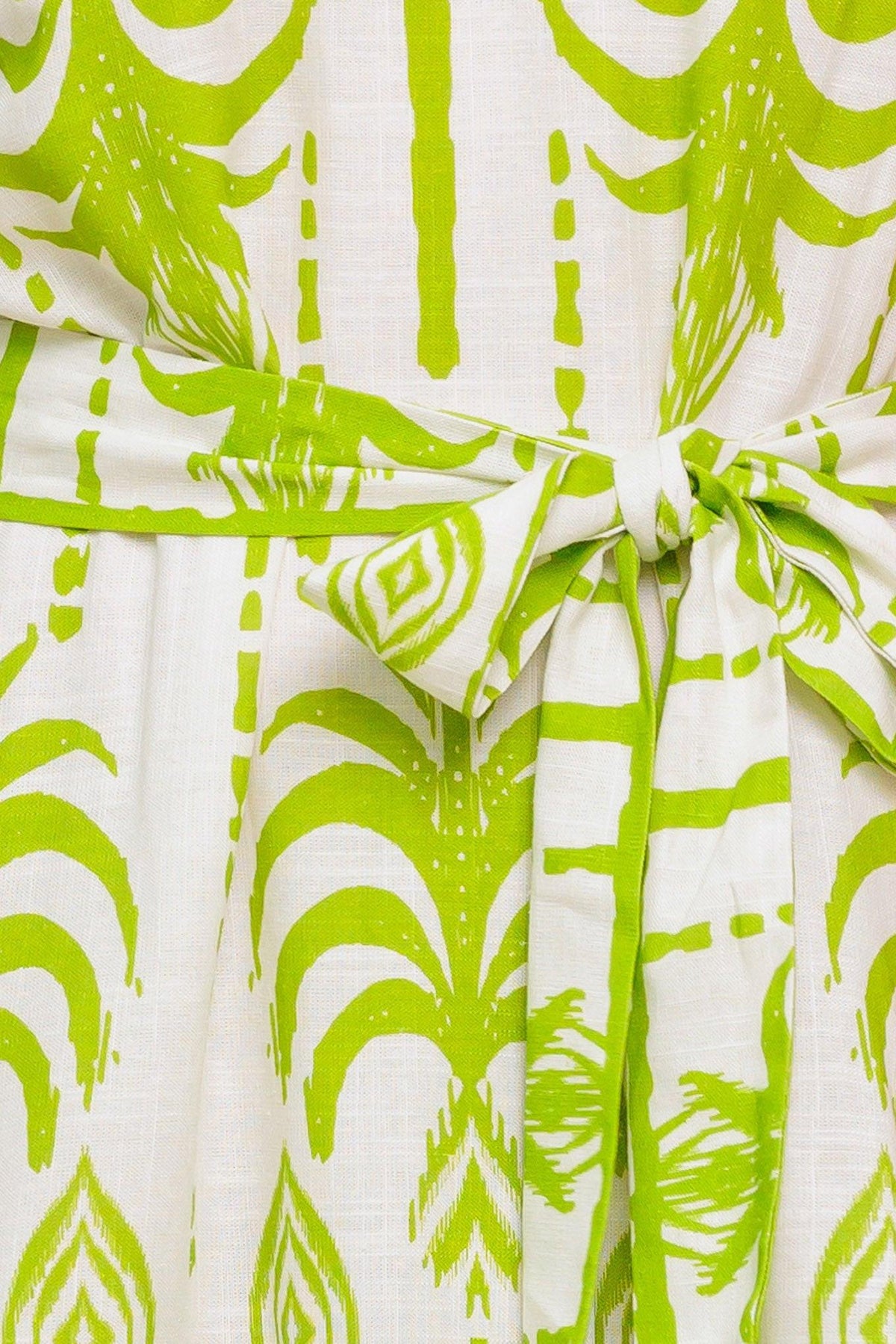 SUNDOWN CHARM GREEN WOVEN MINI DRESS