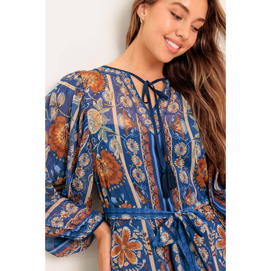 BOHEMIAN TAPESTRY WOVEN MIDI DRESS