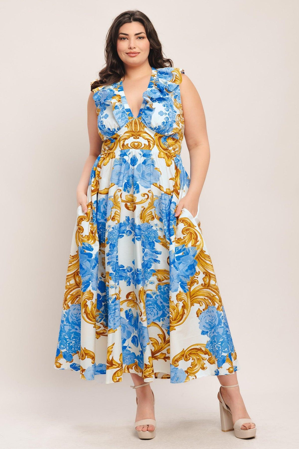 a woman in a dress