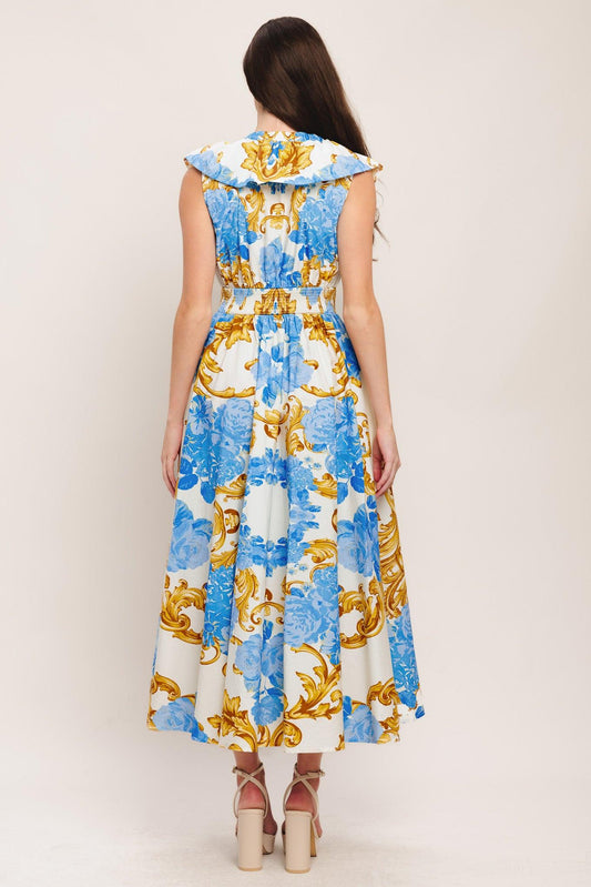 a woman in a dress
