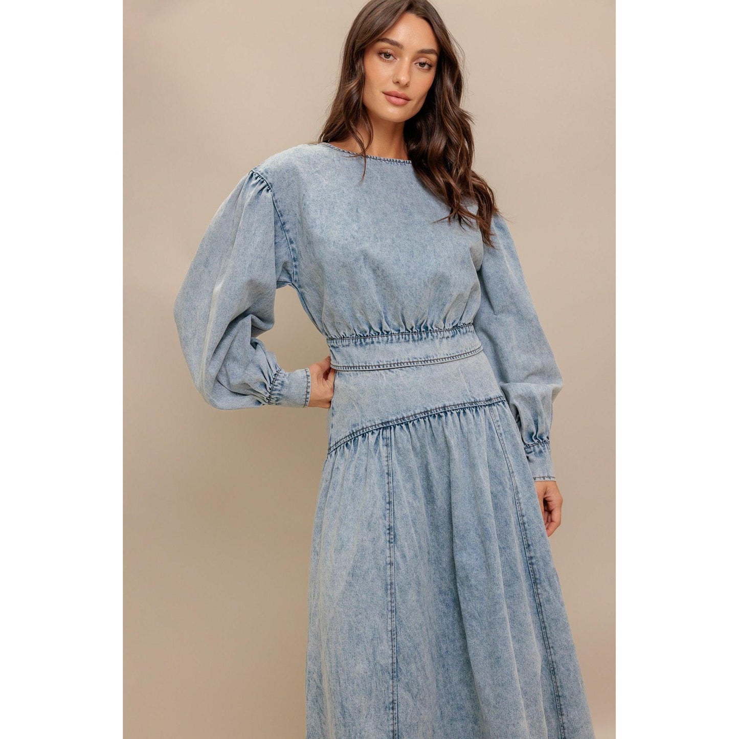 AMERICAN BLEND DENIM MIDI SKIRT