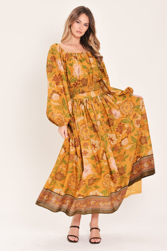 a woman in a yellow dress