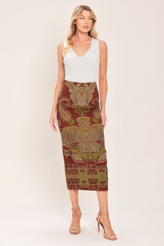 a woman in a skirt