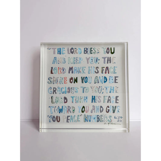 Numbers 6: 24-26 Neutral Acrylic Tabletop Art