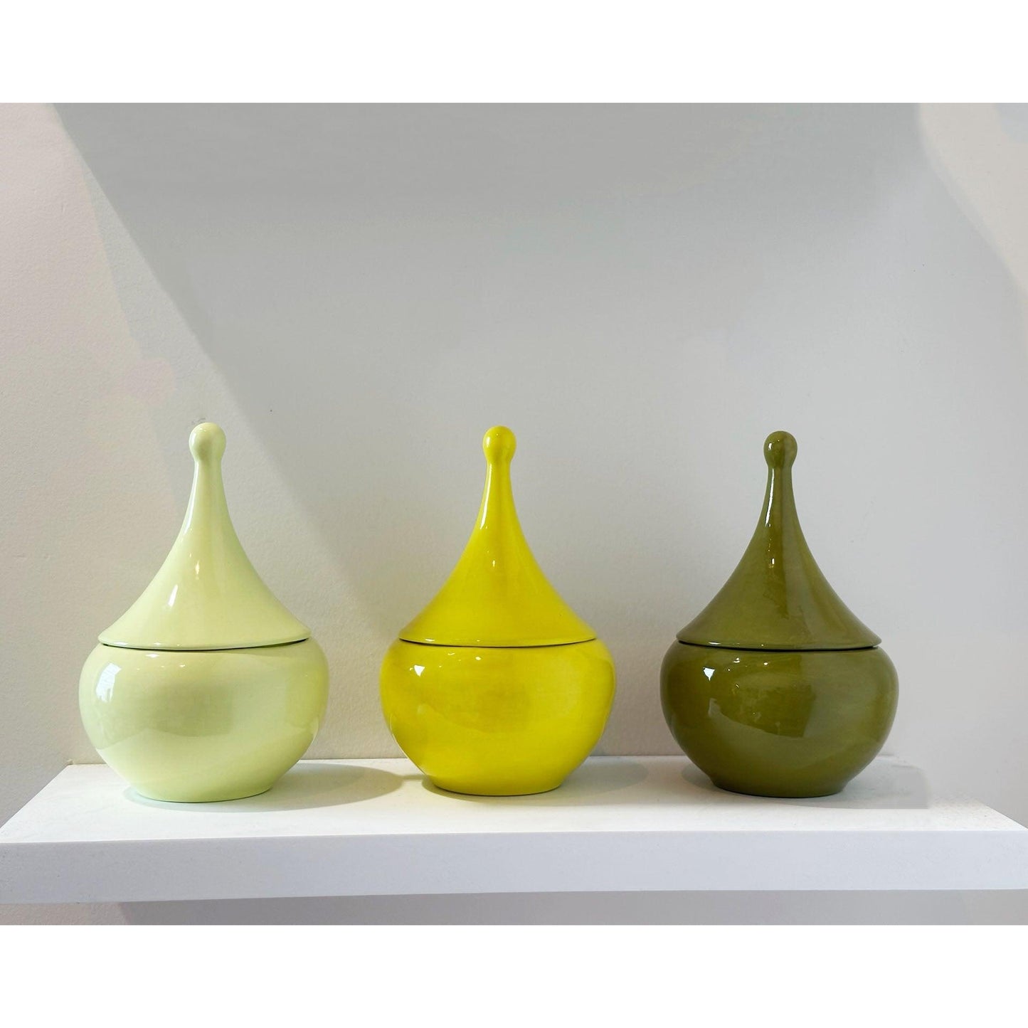 Teardrop Jars in Cactus Green