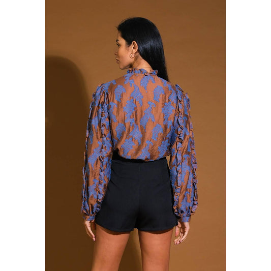 TRUE TO ME JACQUARD WOVEN TOP