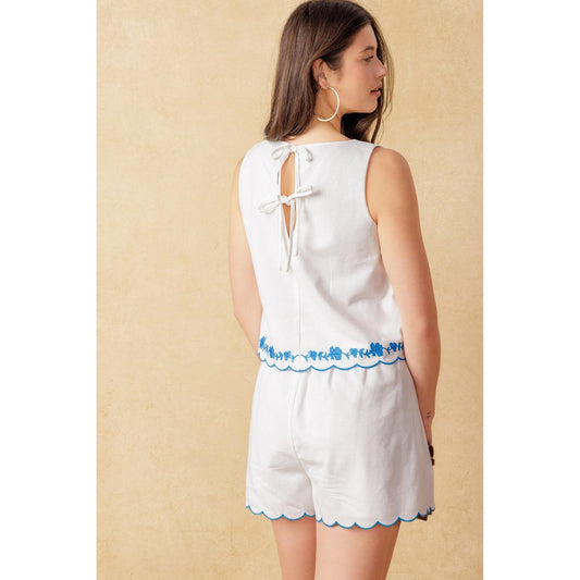 CONFIDENT SENSATION WOVEN TOP AND SHORT SET