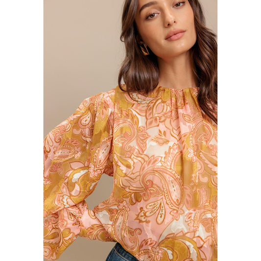 PAISLEY BREEZE WOVEN JACQUARD TOP
