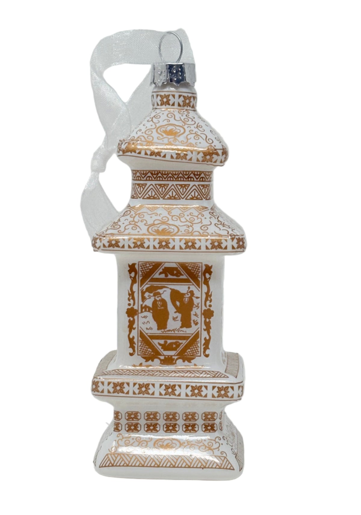 Gold & White Figurine Pagoda Ornament