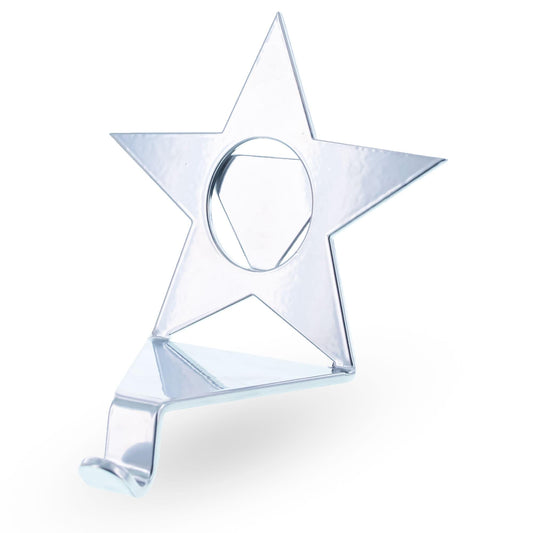 Insert your Picture Star Shape Silver Solid Metal Christmas Stocking Holder