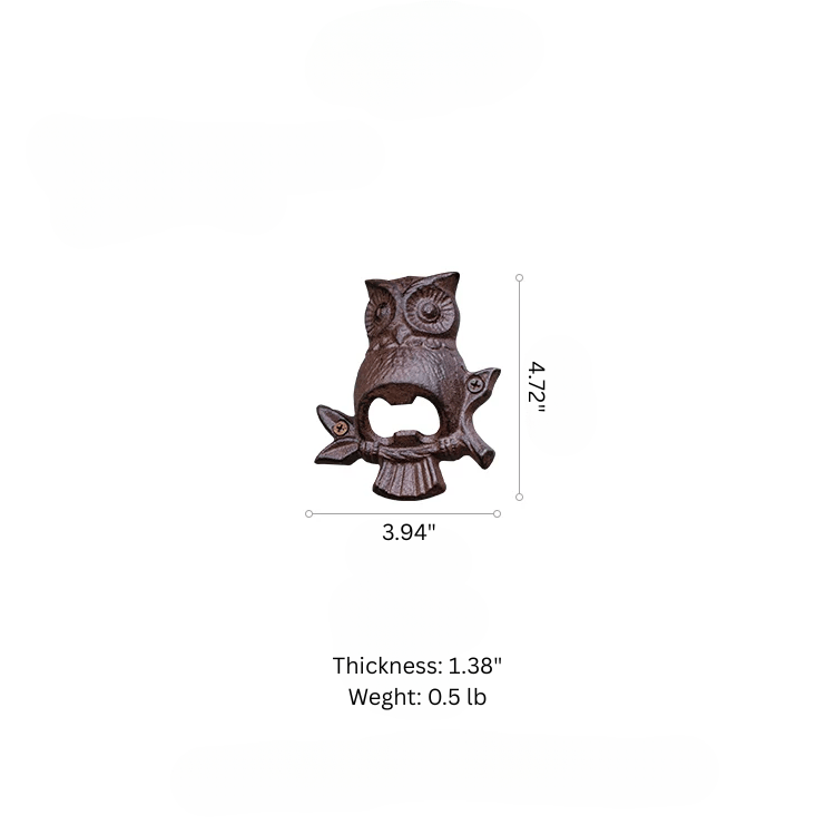 Rustic Owl Cast Iron Bottle Opener