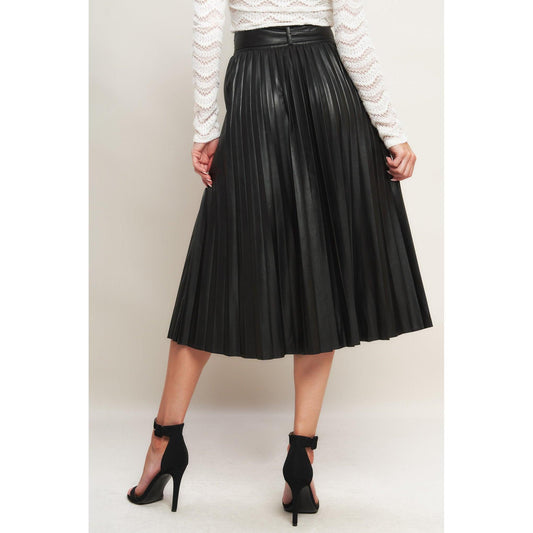 YOU FILL MY LIFE WITH LEATHER MIDI SKIRT