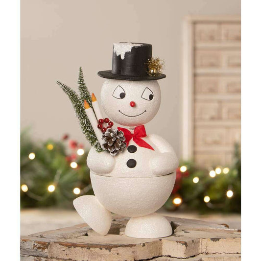 Jolly Bobble Snowman Container | Bethany Lowe | Christmas Decor