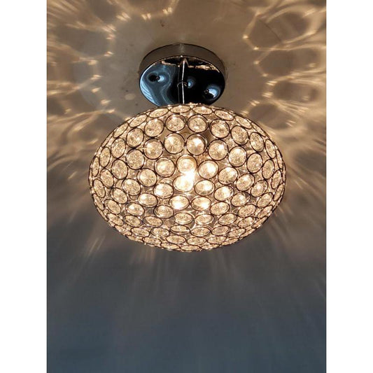 Krystal Ice 9"W 1-Light Semi-Flush Light Fixture by Kichler Chrome Glass Finish