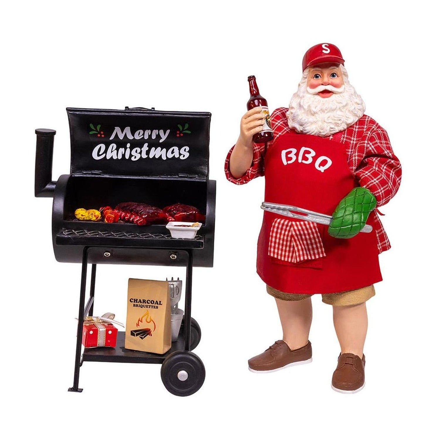 Kurt Adler 10.75-Inch Barbecue Grill Santa Figurine